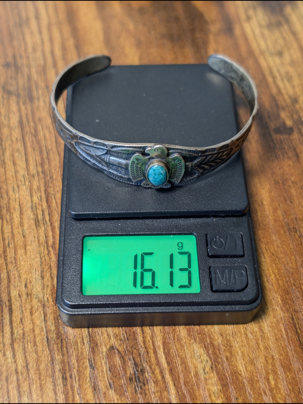 Vintage 1930s Maisels Sterling Silver Turquoise Thunderbird Fred Harvey Era Cuff - Picture 9 of 11